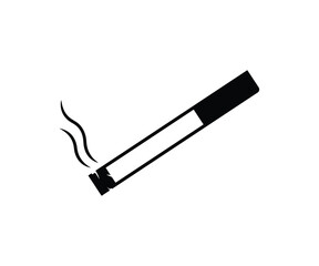 Lit cigarette smoking icon, Addiction and tobacco symbol