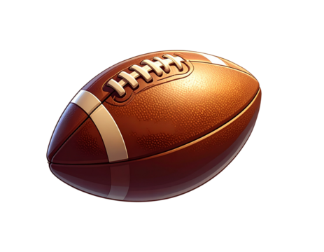  Cartoon American Football with Stylized Action Effects PNG - Powered by Adobe