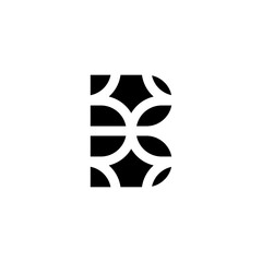 initial letter b unique abstract shape concept
