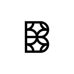 initial letter b unique abstract shape concept