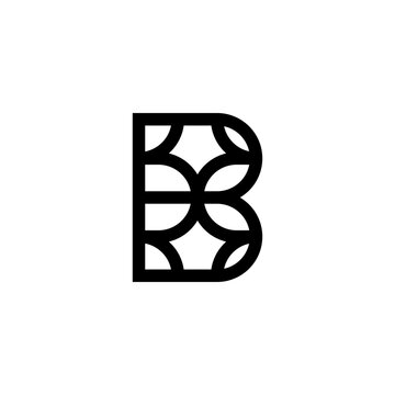 initial letter b unique abstract shape concept