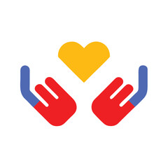 Obraz premium Hands Holding Heart Symbol Charity Donation Support Concept