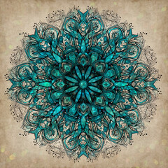 Luxury Turquoise Crystal Mandala Ornament 