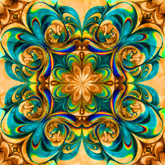 Golden Amber Gemstone Mandala

