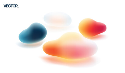 A Beautiful Collection of Colorful Abstract Shapes Set on a Clean White Background