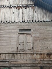 Old wooden window and Old Wall