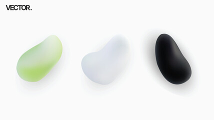 Stylish Abstract Bean Shapes Rendered in Soft and Gentle Color Palette for Visual Appeal