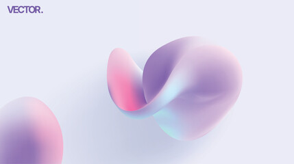 Abstract Pastel 3D Fluid Form - Soft Gradient Minimal Background for Design and Wallpaper
