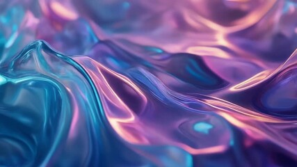 Abstract shimmering waves of iridescent liquid metal, flowing with captivating light reflections in a cosmic nebula - Powered by Adobe