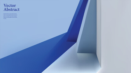 Contemporary Abstract Design Featuring Geometric Shapes in Various Shades of Blue