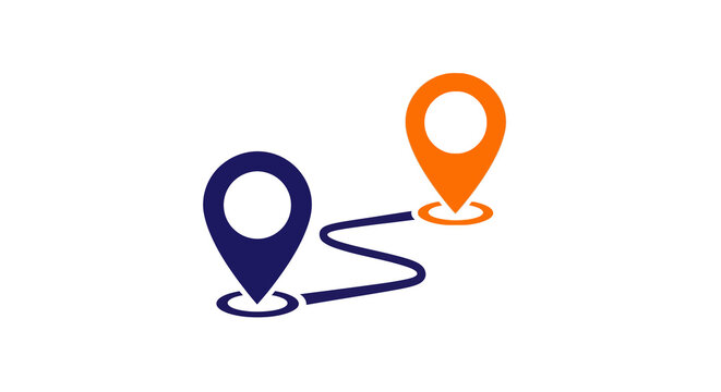 Minimalistic route navigation with map markers and path