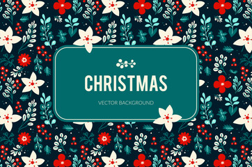 A Beautiful Festive Floral Christmas Background Design for Celebratory Card Creations