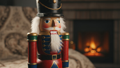 Nutcracker display cozy living room home decor holiday spirit close-up