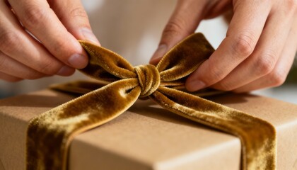 Gift wrapping ceremony home photo cozy setting close-up celebration