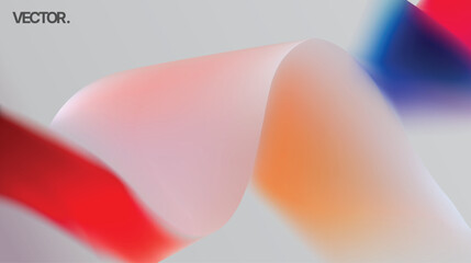 Soft Pastel Gradient Ribbon Waves - Abstract Vector Background with Smooth Flow and Blur