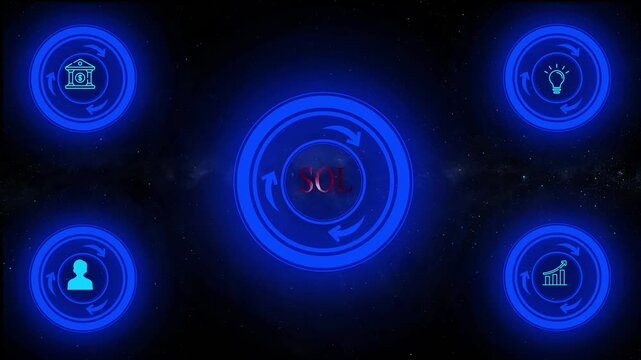 Business, Technology, Internet and network concept. Human Resources management concept. Abstract technology symbols on a blue background. process management concept on virtual screen. process manageme