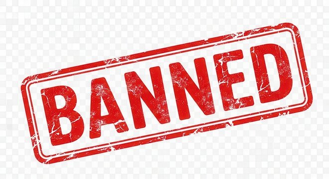 Red 'BANNED' stamp on a transparent background.