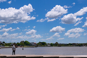 Landscape , People in Mar Chiquita lagoon , Buenos Aires , Argentina