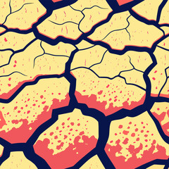 Abstract Graphic Cracked Texture Pattern with Earth Tone Colors