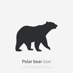 Polar bear animal silhouette icon. Minimalistic black shape. Vector illustration.