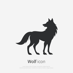 Wolf animal silhouette icon. Minimalistic black shape. Vector illustration.