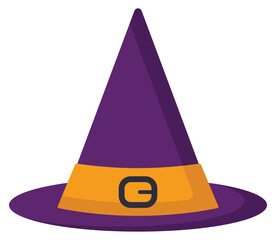Mystical witch hat icon isolated on white background.