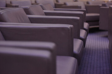Empty Conference Hall With Modern Leather Seats