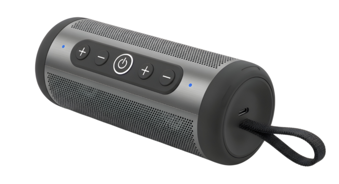 Modern Portable Wireless Bluetooth Speaker Product Shot Isolated on White Background