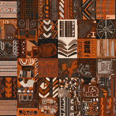 A collage of various brown and orange patterns