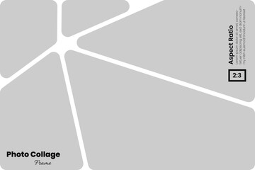 Creative abstract collage using smooth wedge frames in a vertical 2:3 aspect ratio