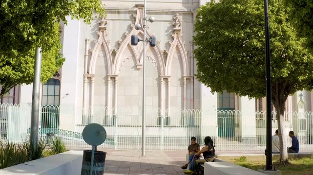 Close Up of Templo Expiatorio del Sagrado Coraz&oacute;n de Jes&uacute;s Aerial Drone 4K Video