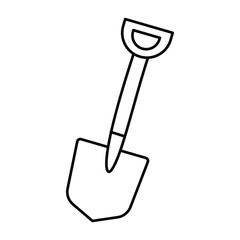 Shovel Outline Illustration for Coloring, farming tool
