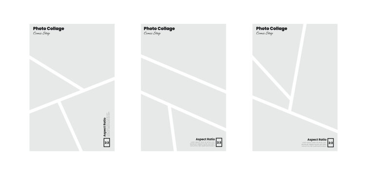 Photo panel layout in vertical 2:3 proportion with comic inspired detailing