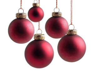 PNG Elegant red Christmas ornaments.