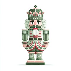 A festive nutcracker figurine with intricate details and vibrant colors.