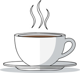 Steaming Hot Cup A Cozy Coffee Break Illustration for Your Creative Projects