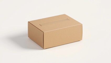 Fototapeta premium Cardboard box on white background