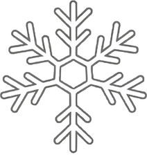 Snowflake Outline Flat Vector