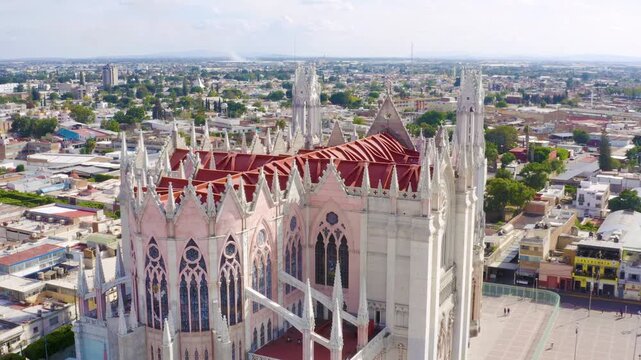 Gothic Templo Expiatorio in Le&oacute;n Mexico Shot by Drone