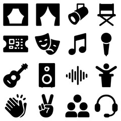 Performing Arts Iconography: A collection of meticulously designed icons representing the vibrant world of performing arts.