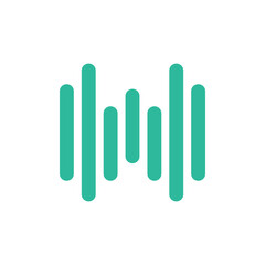 Minimalist Audio Equalizer Icon letter M sign Logo symbol flat stock vector design