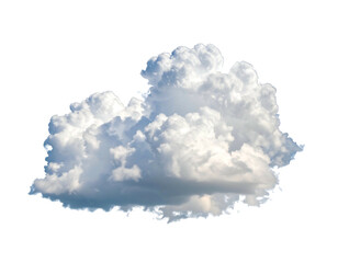 Fluffy white cumulus formation, isolated on black