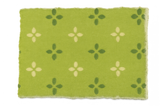 Vintage green pattern paper with torn edges, old retro style floral design for scrapbooking and decoration, isolated - Powered by Adobe