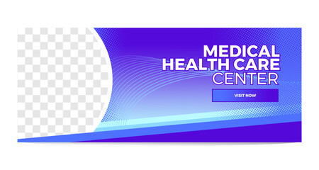 Medical healthcare social media banner design, web banner template, timeline cover post. Vector Eps	