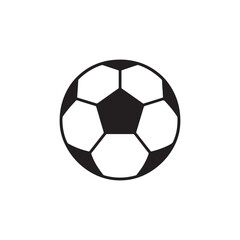 Fototapeta premium Soccer Ball Vector Icon: Minimalist Black Glyph for Football, Sport and Game Design