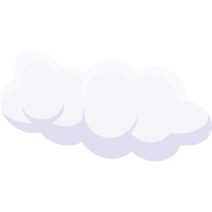 Soft White Cloud Icon With Subtle Gray Shadow Against Transparent Background Great For Weather Concepts