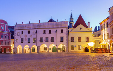 Obraz premium Town Hall and Square in Cesky Krumlov Czech Republic