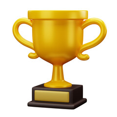3D Trophy icon, for education and studies. Office supplies, School, university or college design element