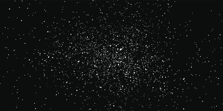 Starfield black and white dots, scattered shapes, cosmos, night sky for background or design element use, vector illustration, abstract patterns evoke celestial wonder