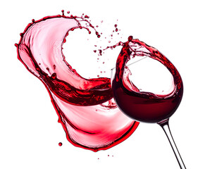 Red liquid splash from glass